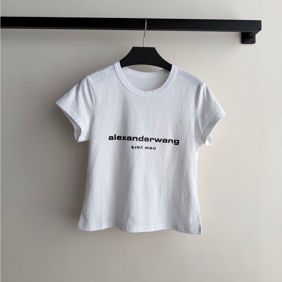 Alexander Wang Tops - Alexander Wang White Tee with Black Logo